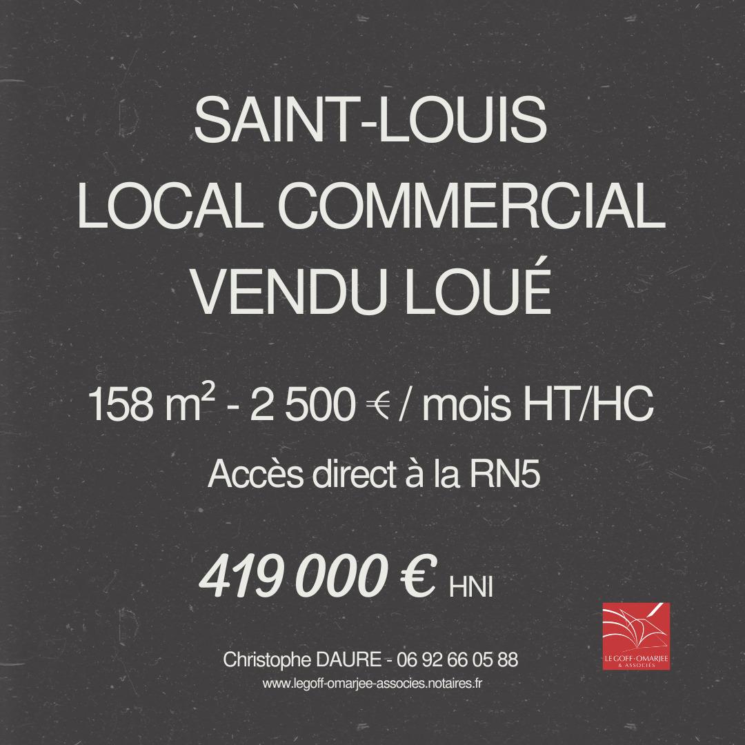 SAINT-LOUIS - Local commercial de 158 m² vendu loué